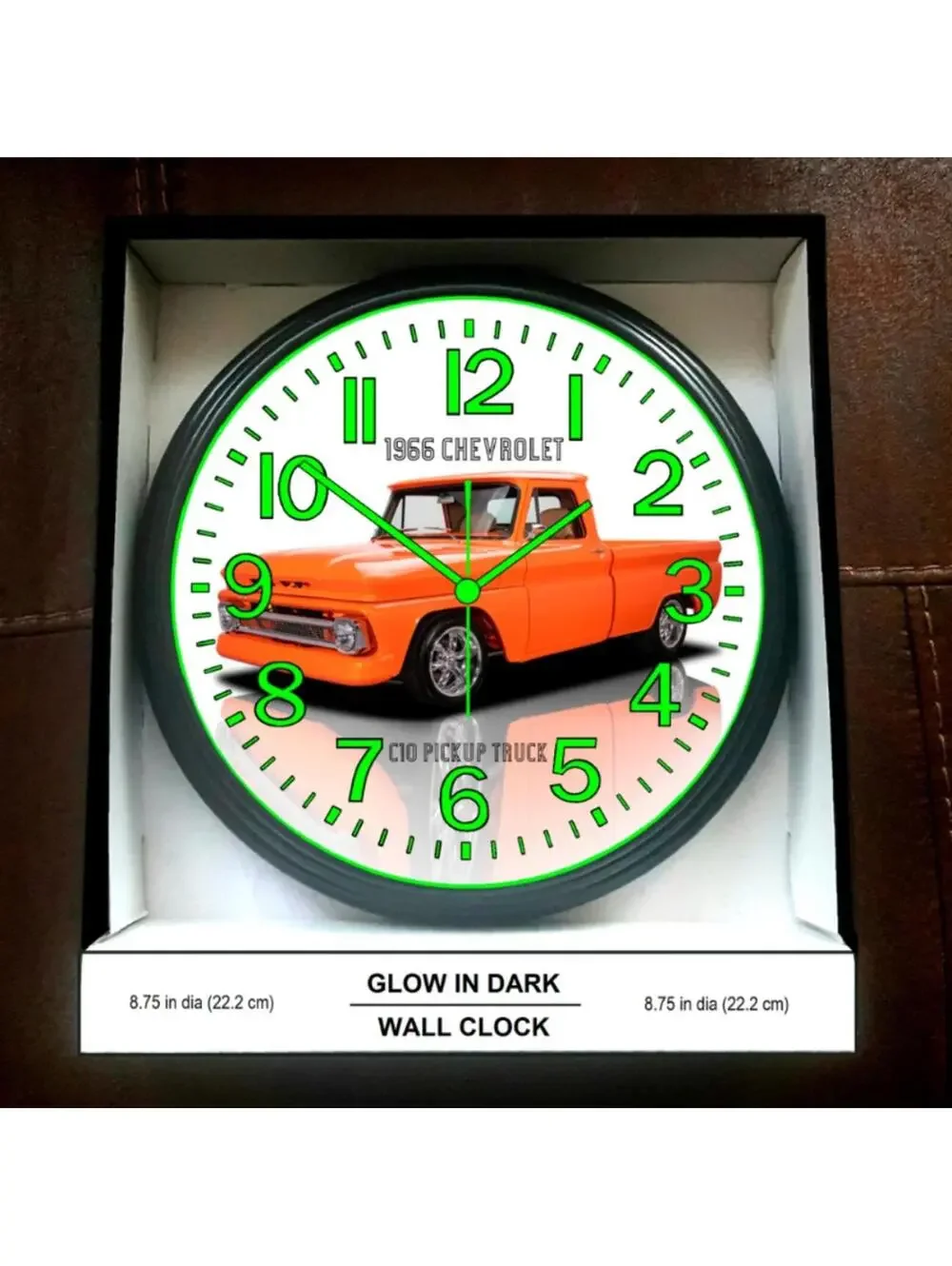 1966 Chevy Chevrolet C10 Pick Up Truck Glow In The Dark Wall Clock New!